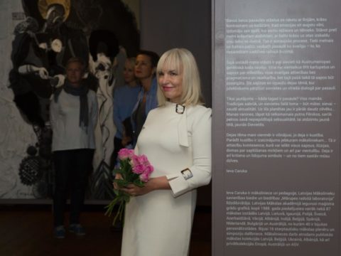 Opening of solo exhibition “Black Meets White” by artist Ieva Caruka